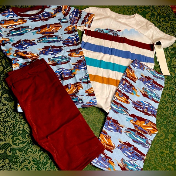 NWt 14 12 carters CLASSIC CARS 4 pc pajamas boys spring summer easter retro camp